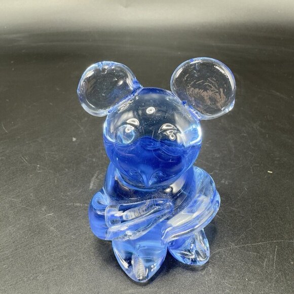1980s Blue Glass Koala Bear Figurine Paperweight Glassware Whimsical Figure - Picture 8 of 10